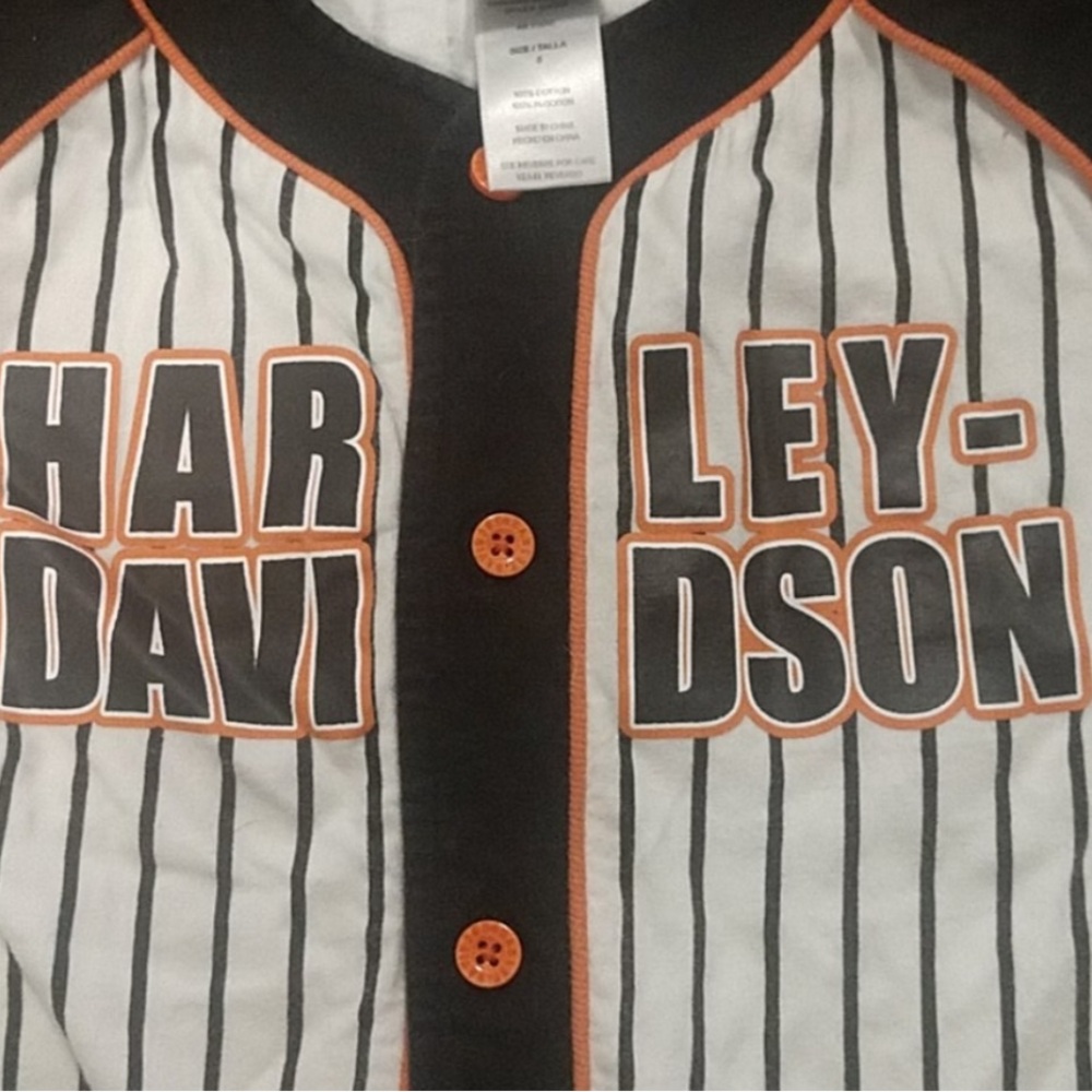 Harley-Davidson Kids Pinstripe Shirt - Black, White, and Orange